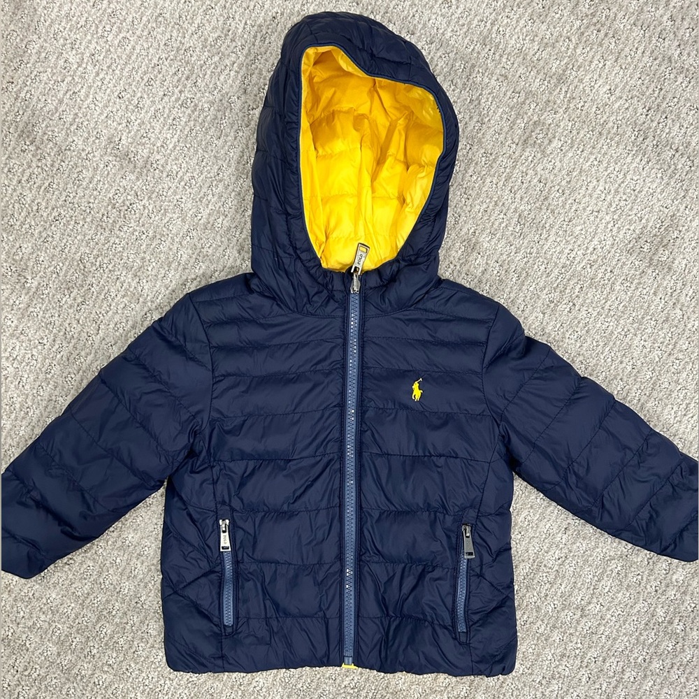 Ralph Lauren Kids’ Navy Hooded Reversible Puffer Jacket, 24M